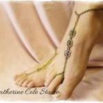 Lavish Love Bronze Filigree Charm Barefoot Sandals..
