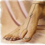 Silver Infinity Eternity Symbol Barefoot Sandals..
