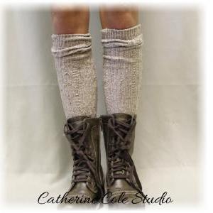 Tweed Oatmeal Tall Boot Socks