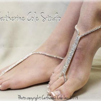 Glamorous Rhinestone Shoe Jewelry Barefoot Sandals..