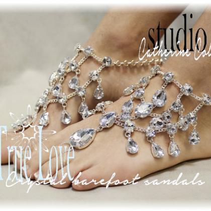 Crystal Barefoot Sandals Bridal Foot Jewelry..