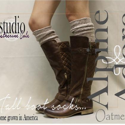 Alpine Adore Oatmeal Boot Socks Tall Boot Socks..
