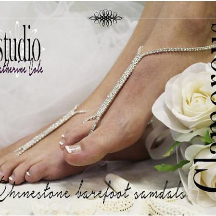 Glamorous Rhinestone Shoe Jewelry Barefoot Sandals..