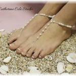 Pearl Bridal Barefoot Sandals Pearl Beading Great..