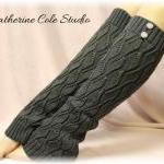 Charcoal Grey Open Crochet Knit Leg Warmers Lw18 /..