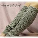 Silver Grey Open Crochet Knit Leg Warmers Lw18 /..