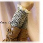 Lace Leg Warmers Silver Cluny Lace 2 Tortoise..