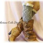 Lace Leg Warmers Silver Cluny Lace 2 Tortoise..