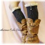 Lace Leg Warmers Charcoal Cluny Lace 2 Tortoise..