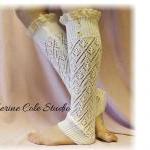 Cream Pointelle Lace 2 Button Legwarmers Catherine..