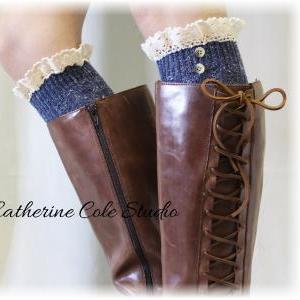 Denim Nordic Lace Boot Sock -something Special For..