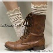 MISS TORI in Natural Fleck, lace boot socks boot socks,combat boot socks womens boot socks cowboy boot socks Catherine Cole Studio SLX204L