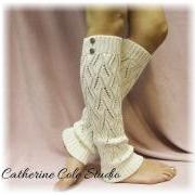 OPULENT ELEGANCE in Dreamy Cream, A chic knit legwarmer with sophistication, Perfect compliment for your boots by Catherine Cole Studio LW18