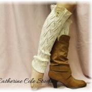 SIMPLY ELEGANT in Dreamy Cream, A classic and stylish lace legwarmers, A Must Have, for all boot styles by Catherine Cole Studio LW21