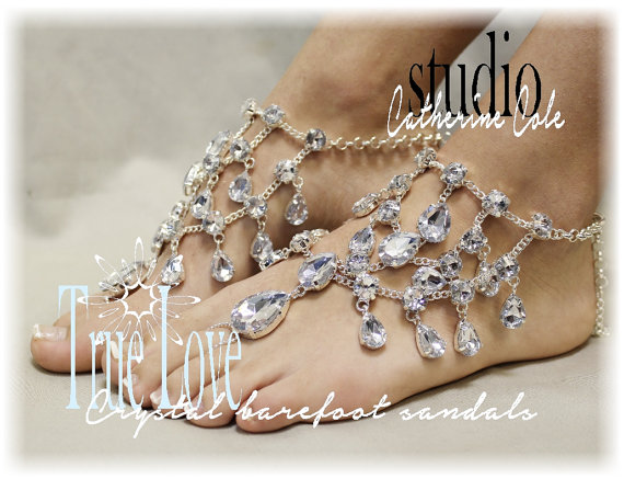 Crystal Barefoot Sandals Bridal Foot Jewelry Barefoot Sandle Destination Wedding Shoes Beach Wedding Jewelry By Catherine Cole Studio Sj5