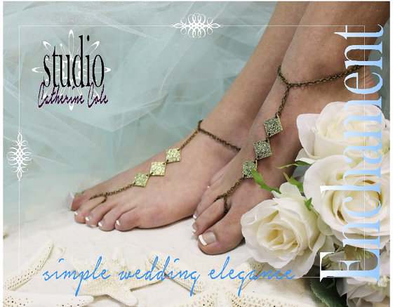 Enchantment Barefoot Sandals Metal Womens Anklets Beach Weddings Slave Sandal Foot Jewelry Bridesmaids Catherine Cole Studio Bf12