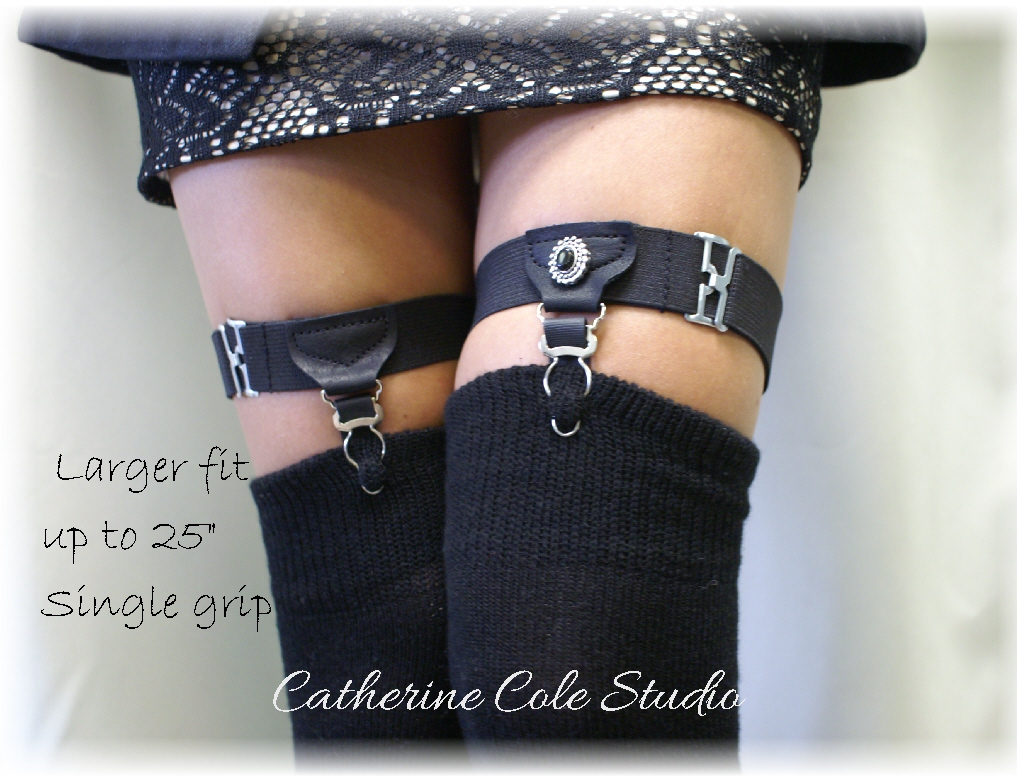 Larger Sock Garters Thigh High Garters / Single Grip / Made In Usa Steampunk Garters A Timeless Vintage Menswear Style Catherine Cole