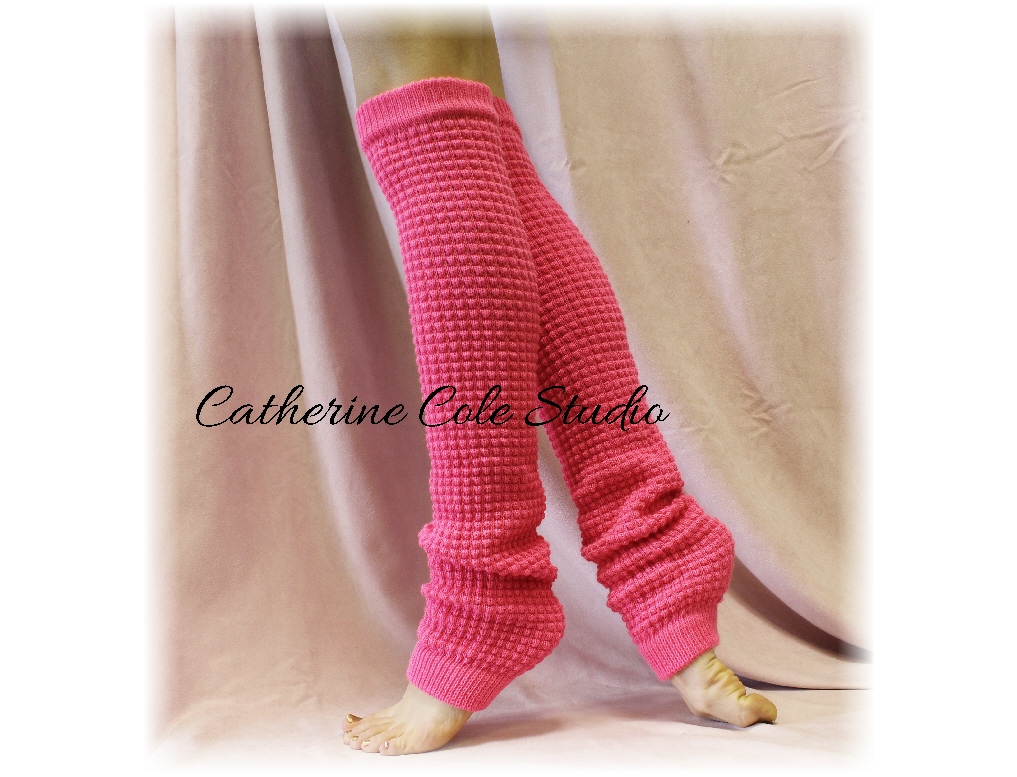 Shocking Pink Basic Dancer Ballerina Yoga Extra Long Leg Warmers Womens Popcorn Texture Roomier Lw02 By Catherine Cole Studio Legwarmersfrom